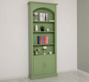 Bogen Bücherregal im Landhausstil blassgrün