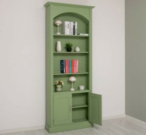 Bogen Bücherregal im Landhausstil blassgrün