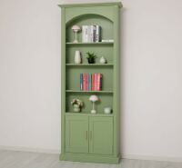 Bogen Bücherregal im Landhausstil blassgrün