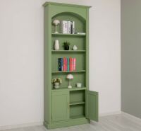 Bogen Bücherregal im Landhausstil blassgrün