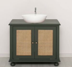 Landhaus Waschtisch Rattan Geflecht Türen OHNE...
