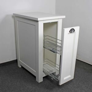 Landhaus KÃ¼chen GewÃ¼rzschrank mit Auszug altweiÃŸ lackiert
