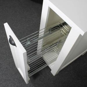Landhaus Küchen Gewürzschrank mit Auszug altweiß lackiert