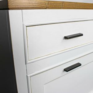 Landhaus Schuhschrank mit Kippfächern altweiß-hellbraun