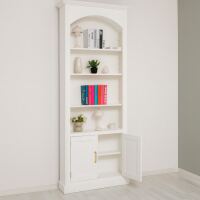 Landhaus-Bücherregal mit modernem Bogen weiß