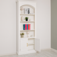 Landhaus-Bücherregal mit modernem Bogen weiß