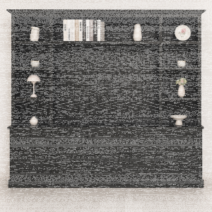 TV-Wohnwand mit Latten-Look in schwarz