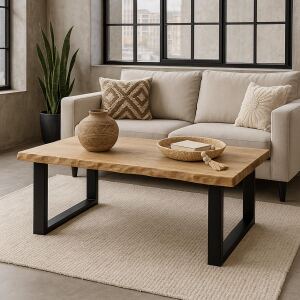 Set Gestell Couchtisch aus Metall U-Form schwarz