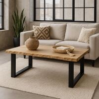 Set Gestell Couchtisch aus Metall U-Form schwarz