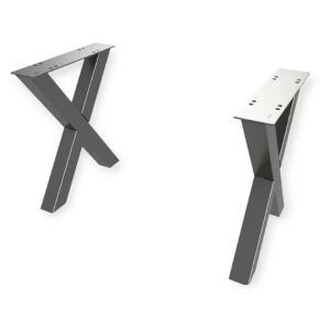 Set Gestell Couchtisch aus Metall X-Form schwarz