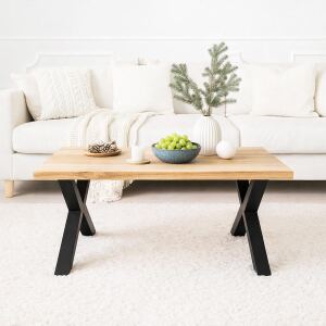 Set Gestell Couchtisch aus Metall X-Form schwarz