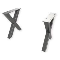 Set Gestell Couchtisch aus Metall X-Form schwarz