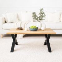 Set Gestell Couchtisch aus Metall X-Form schwarz
