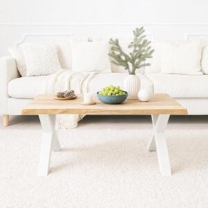 Set Gestell Couchtisch aus Metall X-Form weiß
