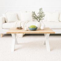 Set Gestell Couchtisch aus Metall X-Form weiß