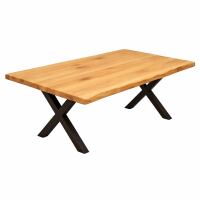 Essgruppe "Scandi" 5-teilig Esstisch Baumkante 160x90 Eiche mit 4 Stühlen