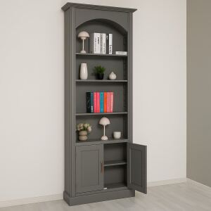 Regal mit Bogen im Landhausstil dunkelgrau