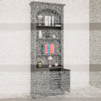 Regal mit Bogen im Landhausstil dunkelgrau