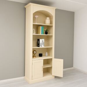 tiefes Landhaus-Bücherregal mit Bogen eierschalen
