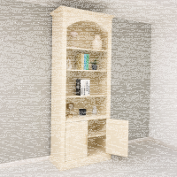 tiefes Landhaus-Bücherregal mit Bogen eierschalen