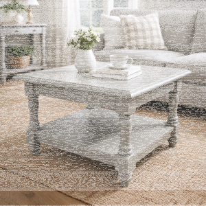 Landhaus Couchtisch mit Ablage achatgrau shabby chic