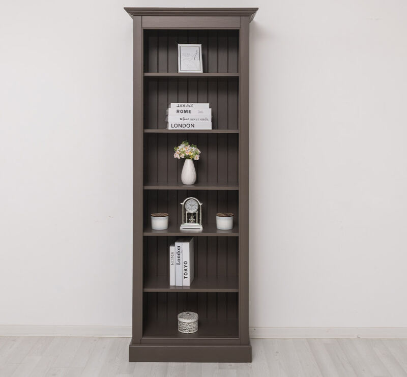 schmales Bücherregal im Landhaustil dunkelbraun
