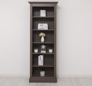 schmales Bücherregal im Landhaustil dunkelbraun