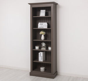 schmales Bücherregal im Landhaustil dunkelbraun