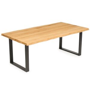 Massivholztisch Wildeiche mit U Fuß 160x90 cm