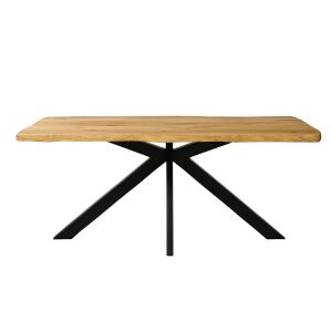 Wildeiche Baumkantentisch mit Spider-Fuß 160x90cm