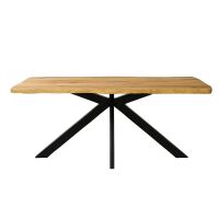 Wildeiche Baumkantentisch mit Spider-Fuß 160x90cm