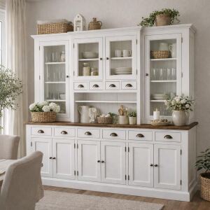 Buffetschrank im Landhausstil altweiÃŸ mit...