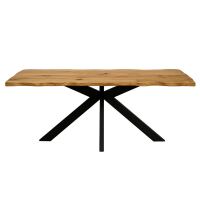 Edler Baumkantentisch Wildeiche mit Spider-Fuß 180x90cm