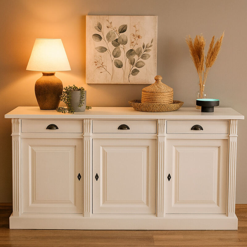 Holz Sideboard weiß im Landhausstil