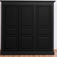 großer Kleiderschrank im Landhausstil - Landhaus-Schrank schwarz