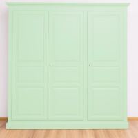 großer Kleiderschrank im Landhausstil - Landhaus-Schrank in mint-türkis