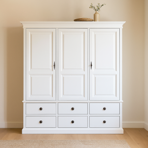 Landhaus Kleiderschrank 3-Türig, weiß Shabby Chic