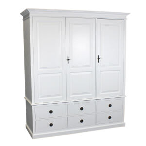 Landhaus Kleiderschrank 3-Türig, weiß Shabby Chic