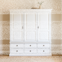 Landhaus Kleiderschrank 3-Türig, weiß Shabby Chic
