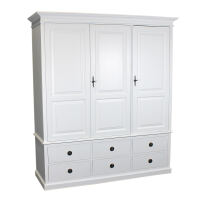 Landhaus Kleiderschrank 3-Türig, weiß Shabby Chic