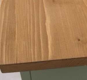 blassgrüner Waschtisch - Waschbeckenschrank mit Lamellentüren in grün