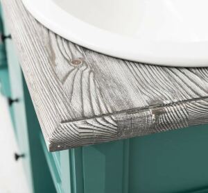 Waschtisch mit zwei Becken - Doppelwaschtisch im Landhausstil mintgrün