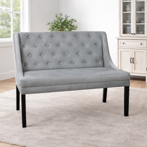 Esszimmer Polsterbank Landhausstil 120 cm Microfaser-Kunstleder PRESTON