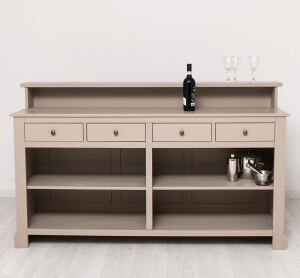 Langer Tresen - Bar im Landhausstil cremegrau