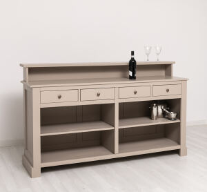 Langer Tresen - Bar im Landhausstil cremegrau