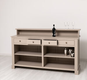 Langer Tresen - Bar im Landhausstil cremegrau