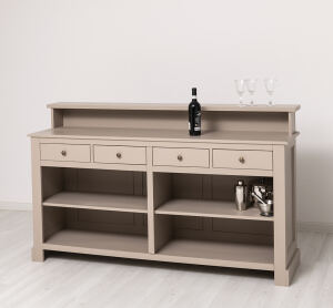 Langer Tresen - Bar im Landhausstil cremegrau