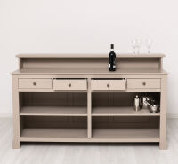 Langer Tresen - Bar im Landhausstil cremegrau