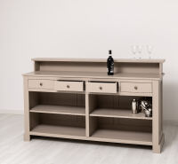 Langer Tresen - Bar im Landhausstil cremegrau