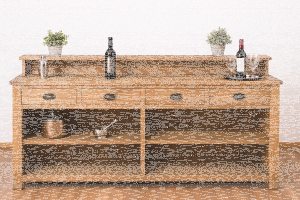 Langer Bartresen - Bar im Landhausstil gewachst braun